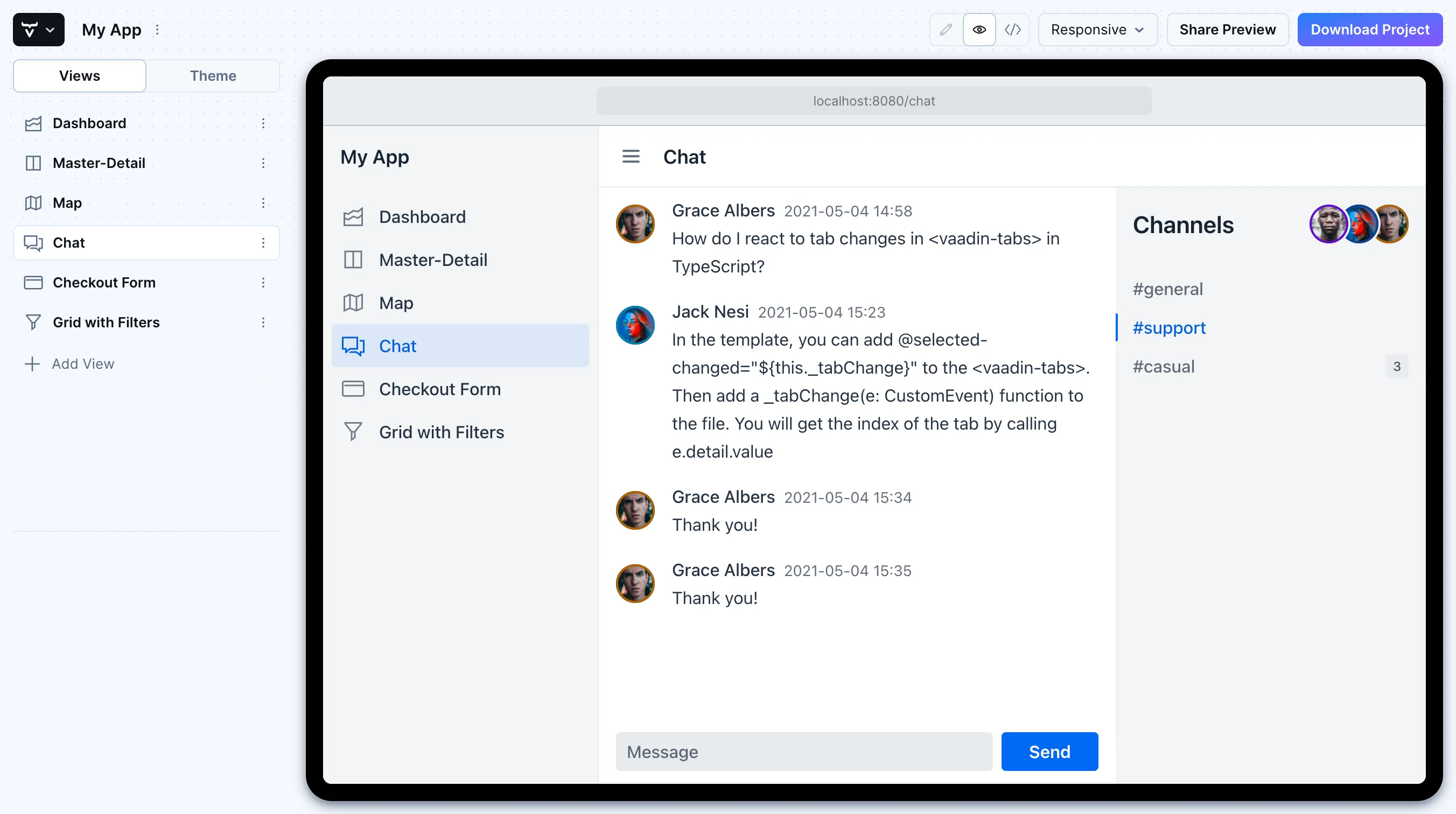 Project Built with Vaadin Start Playground UI